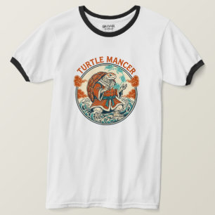 Turtle Mancer Mystieke Oceaangolven Japanse Kunst T-shirt