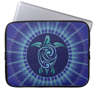 Turtle Mandala Dark Blue Laptop Sleeve