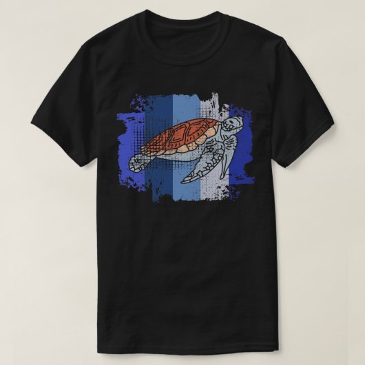 Turtle Marine Biologist Retro T-shirt (Design voorkant)