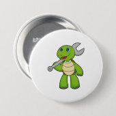 Turtle Mechanic WFrench Ronde Button 7,6 Cm (Voorkant /achterkant)