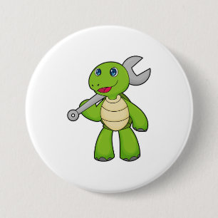 Turtle Mechanic WFrench Ronde Button 7,6 Cm