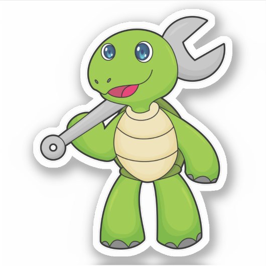 Turtle Mechanic WFrench Sticker (Voorkant)