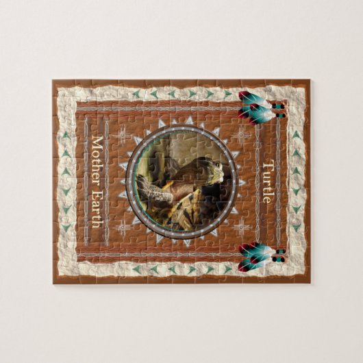 Turtle - Moeder Aarde - Jigzaag Puzzle w. o. Box Legpuzzel (Horizontaal)