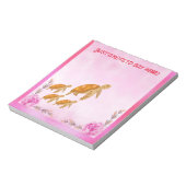 Turtle Moeder Liefde Gepersonaliseerde Roze Accent Notitieblok (Linkerzijde)