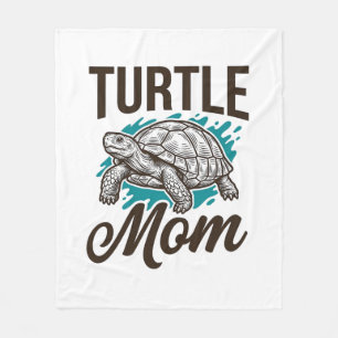 Turtle Moeder Vintage Gravure Vector Design_1 Fleece Deken