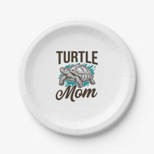 Turtle Moeder Vintage Gravure Vector Design_1 Papieren Bordje
