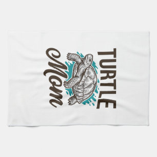 Turtle Moeder Vintage Gravure Vector Design_1 Theedoek