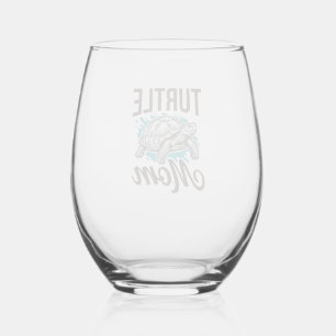 Turtle Moeder Vintage Gravure Vector Design_1 Wijnglas Zonder Voet