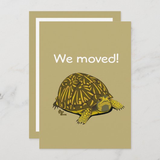 Turtle Moving Announcement Kaart (Voorkant / Achterkant)