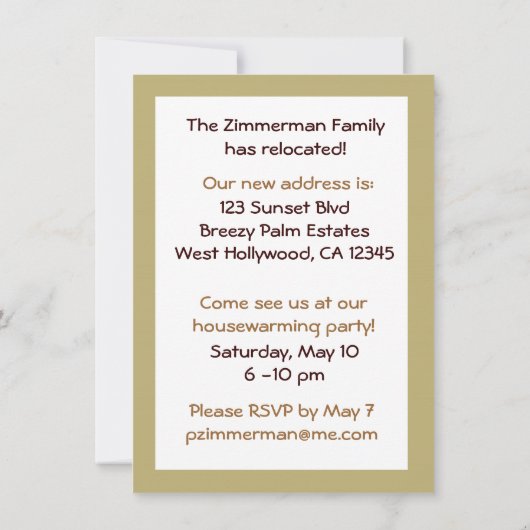 Turtle Moving Announcement Kaart (Achterkant)