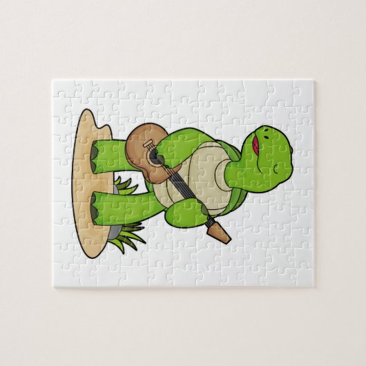 Turtle Musician Guitar Music Legpuzzel (Horizontaal)