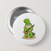 Turtle Musician Guitar Music Ronde Button 7,6 Cm (Voorkant /achterkant)