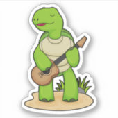 Turtle Musician Guitar Music Sticker (Voorkant)
