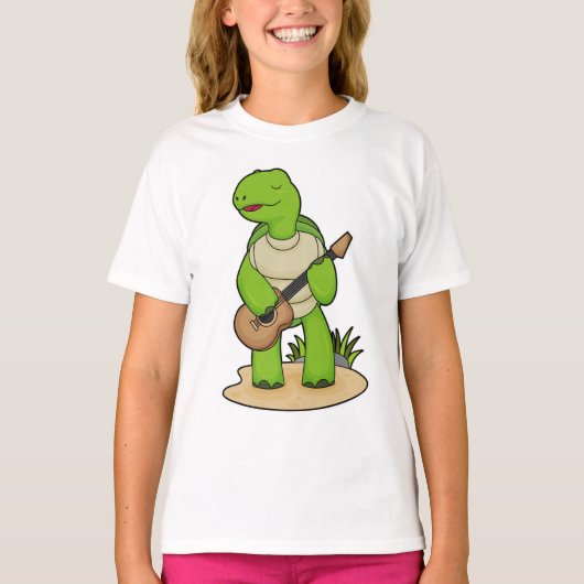 Turtle Musician Guitar Music T-shirt (Voorkant)