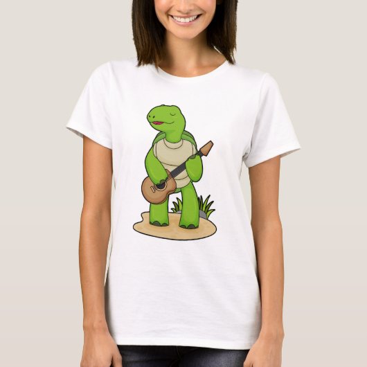 Turtle Musician Guitar Music T-shirt (Voorkant)