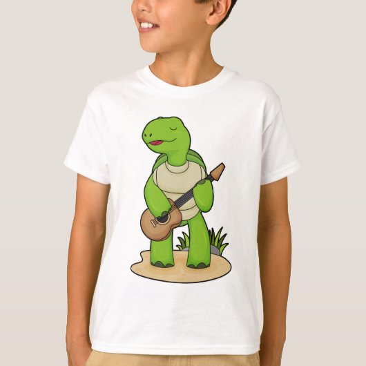 Turtle Musician Guitar Music T-shirt (Voorkant)