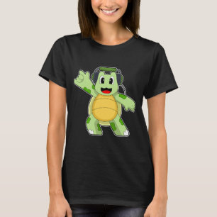 Turtle muzikant hoofdtelefoon muziek t-shirt