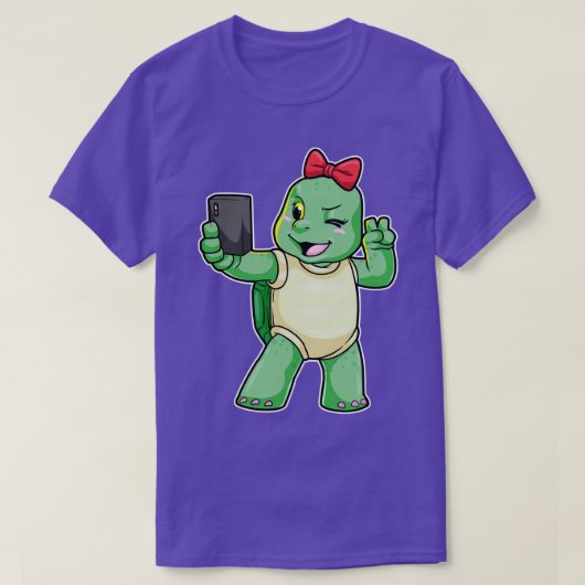 Turtle neemt een Selfie aan T-shirt (Design voorkant)