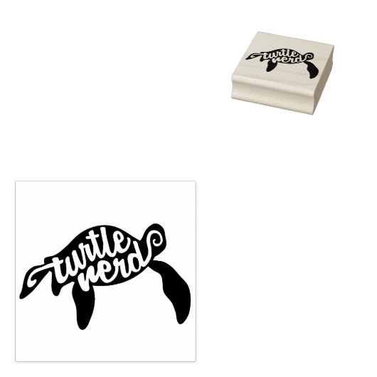 Turtle Nerd Rubberstempel (Gestempeld)