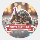 Turtle New Year Confetti Sticker (Voorkant)