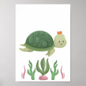 Turtle Nursery Poster Zee Animal Kinder Room Decor (Voorkant)