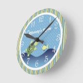 Turtle Ocean Reef Nursery Personalized Wall Clock Ronde Klok (Hoek)