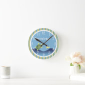 Turtle Ocean Reef Nursery Personalized Wall Clock Ronde Klok (Huis)