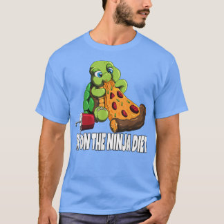 Turtle On A Diet Eats Pizza I'm On The Ninja Diet T-shirt