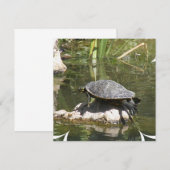 Turtle on a Rock Invitation Kaart (Voorkant / Achterkant)