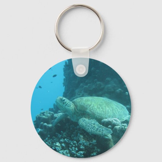 Turtle on Great Barrier Reef Sleutelhanger (Voorkant)