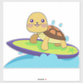 Turtle on surfboard sticker (Vel)