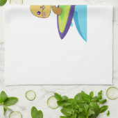 Turtle on surfboard theedoek (Gevouwen)