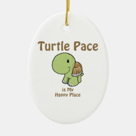 Turtle Pace is mijn gelukkige plek Keramisch Ornament