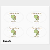 Turtle Pace is mijn gelukkige plek Ovale Sticker (Vel)