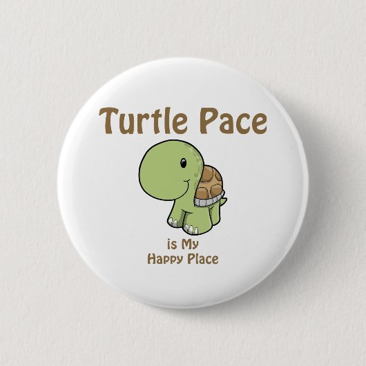Turtle Pace is mijn gelukkige plek Ronde Button 5,7 Cm (Voorkant)