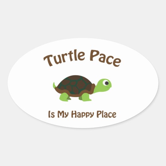 Turtle Pace Ovale Sticker (Voorkant)
