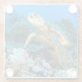 Turtle Pair Glazen Onderzetter (Achterkant)