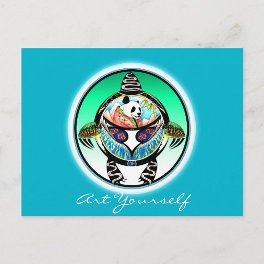 Turtle Panda Briefkaart (Voorkant)