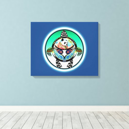 Turtle Panda Canvas Afdruk (Insitu (Houten vloer))
