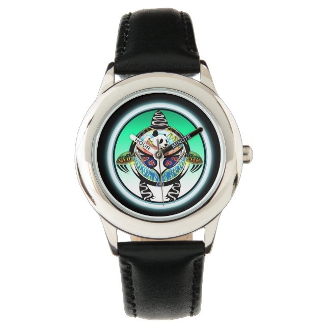Turtle Panda Horloge (Voorkant)