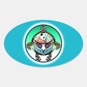 Turtle Panda Ovale Sticker