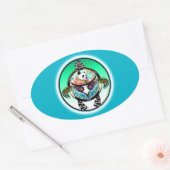 Turtle Panda Ovale Sticker (Envelop)