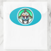 Turtle Panda Ovale Sticker (Tas)