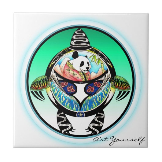 Turtle Panda Tegeltje (Voorkant)
