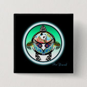 Turtle Panda Vierkante Button 5,1 Cm (Voorkant)