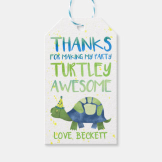 Turtle Party Favor Labels | Verjaardag schildpad Cadeaulabel