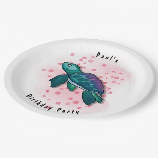 Turtle Party Papieren Bordje (Gekanteld)