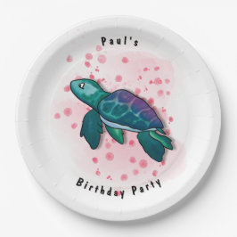 Turtle Party Papieren Bordje