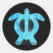 Turtle petroglyph ronde sticker (Voorkant)