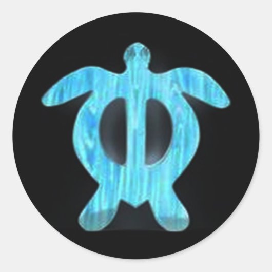 Turtle petroglyph ronde sticker (Voorkant)